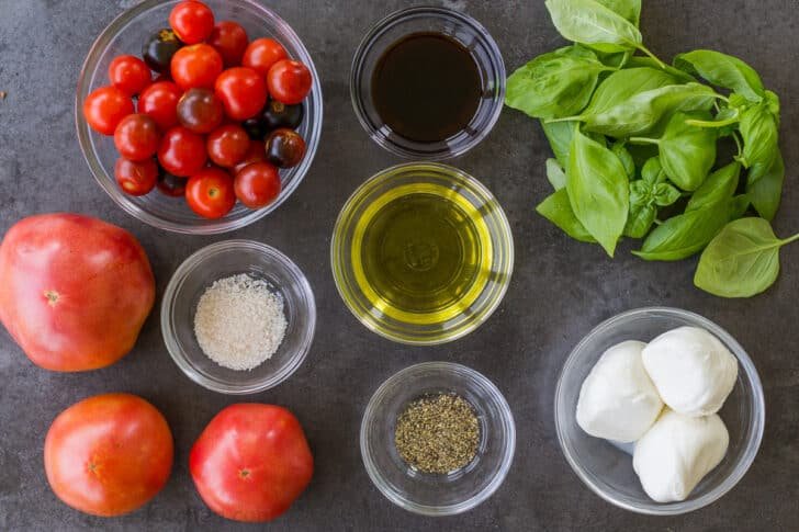 This salad is a great way to let burrata and seasonal tomatoes really shine! Ingredients for tomato burrata salad