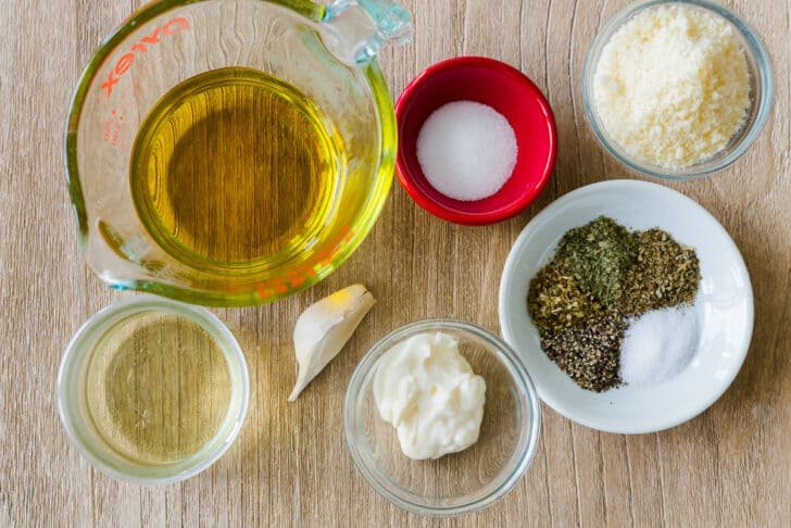 Ingredients for Homemade salad dressing