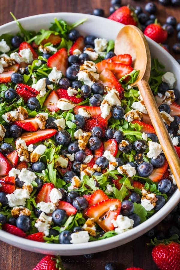 Arugula salad dressed with balsamic glaze