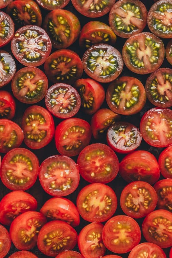 how to cut cherry tomatoes for cherry tomato recipes