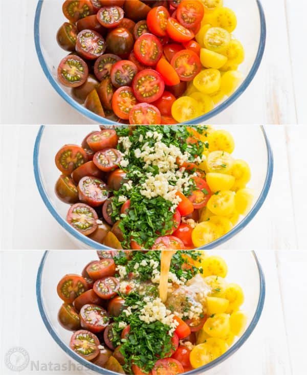 How to make marinated cherry tomatoes recipe step by step instructions for Italian marinated tomatoes