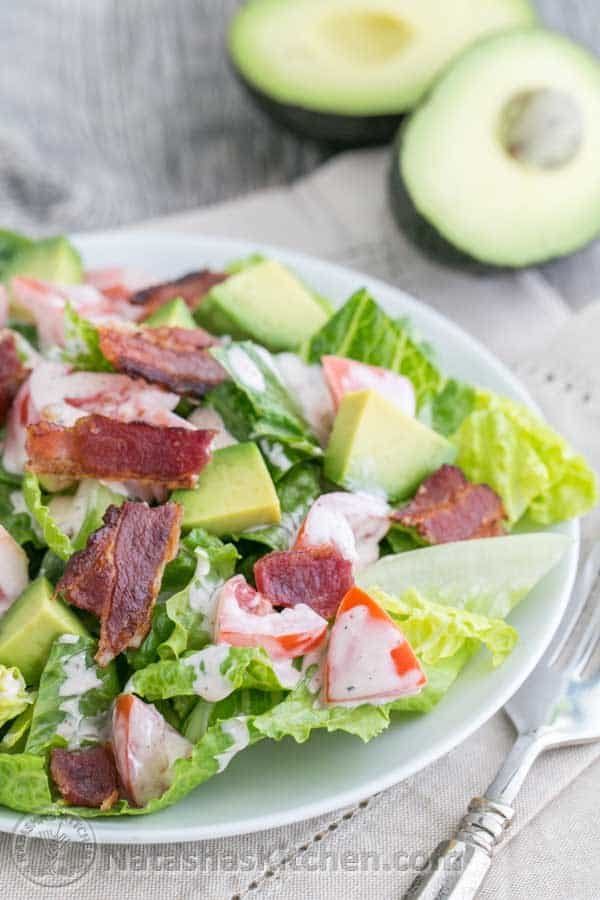BLT Salad with Avocado from the @skinnytaste cookbook - Everything we love about a BLT in Salad form! | natashaskitchen.com 