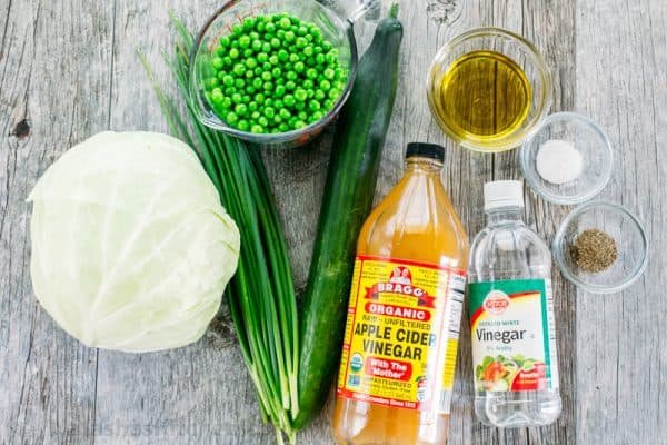 This cabbage and pea salad is vibrant, crisp and fresh. I love the sweet pop of flavor from the peas and the easy zesty dressing. A must try cabbage salad! | natashaskitchen.com