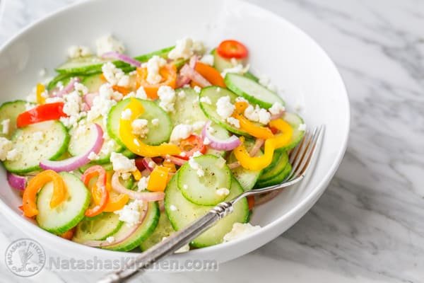 This Cucumber Salad is so easy & healthy. We couldn't stop eating it! @natashaskitchen