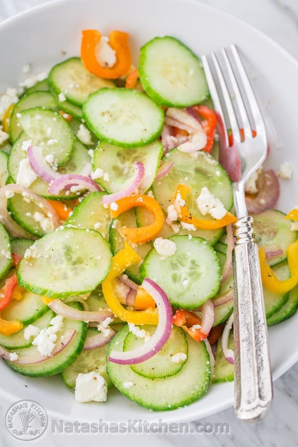 This Cucumber Salad is so easy & healthy. We couldn't stop eating it! @natashaskitchen