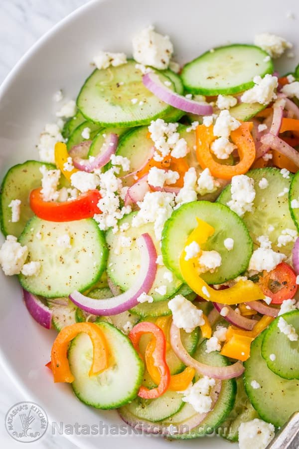 This Cucumber Salad is so easy & healthy. We couldn't stop eating it! @natashaskitchen