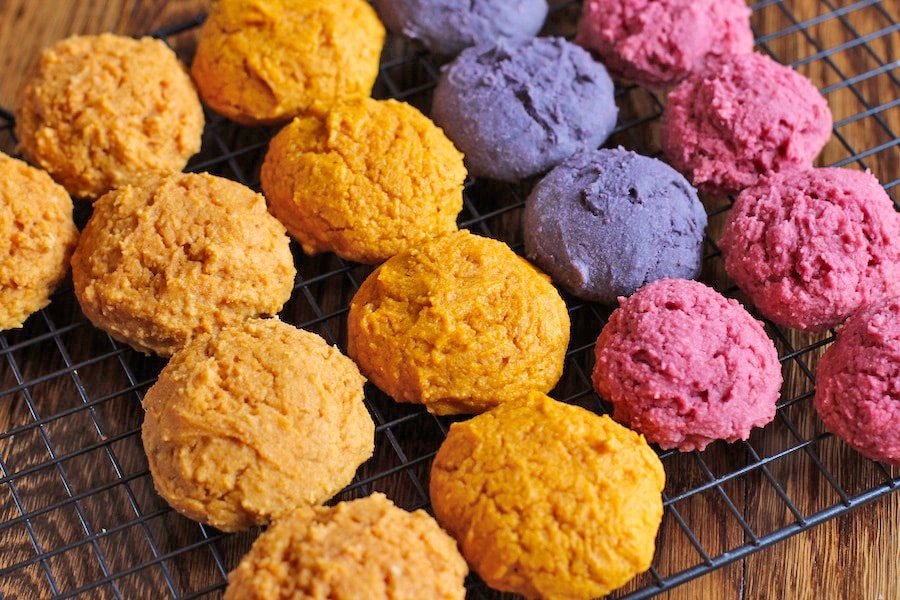These Healthy Jello Muffin Top Cookies are sweet, fun, colorful, and delicious, you'd never guess that they're sugar free, low fat, gluten free, and vegan!