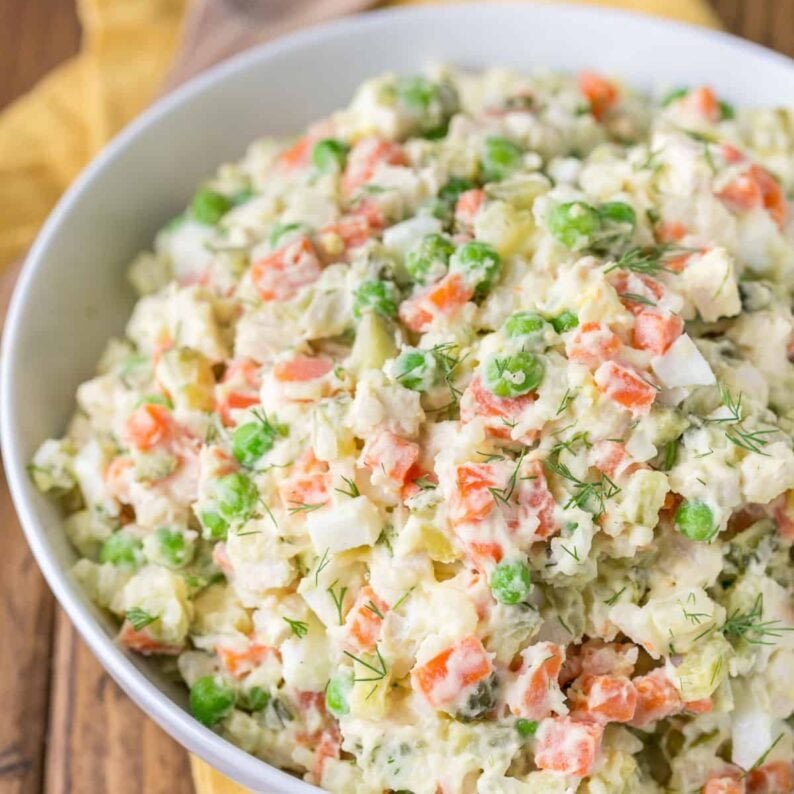 Chicken potato salad olivye