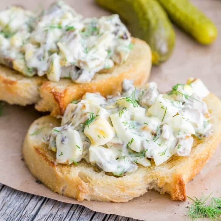 mushroom egg salad on toast