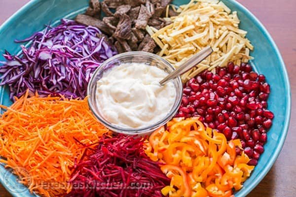Beet and Pomegranate Kaleidoscope Salad - beautiful and scrumptious! @natashaskitchen