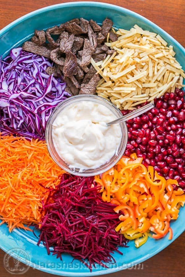 Beet and Pomegranate Kaleidoscope Salad - beautiful and scrumptious! @natashaskitchen
