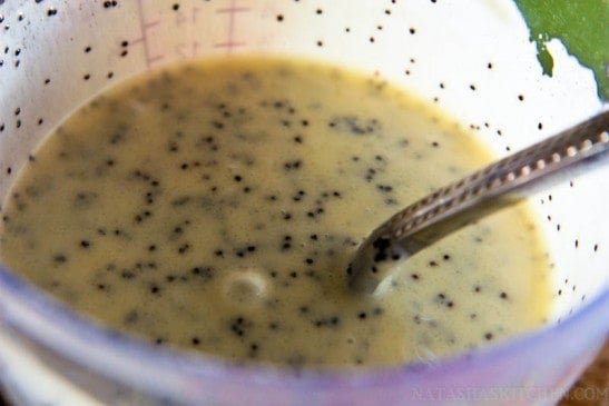 A bowl of poppy seed dressing 