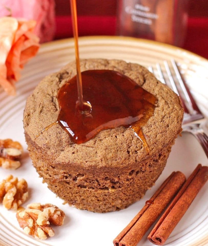 This soft, moist, and delicious Single-Serving Pumpkin Buckwheat Microwave Cake is actually HEALTHY, refined sugar free, low fat, gluten free, and vegan!