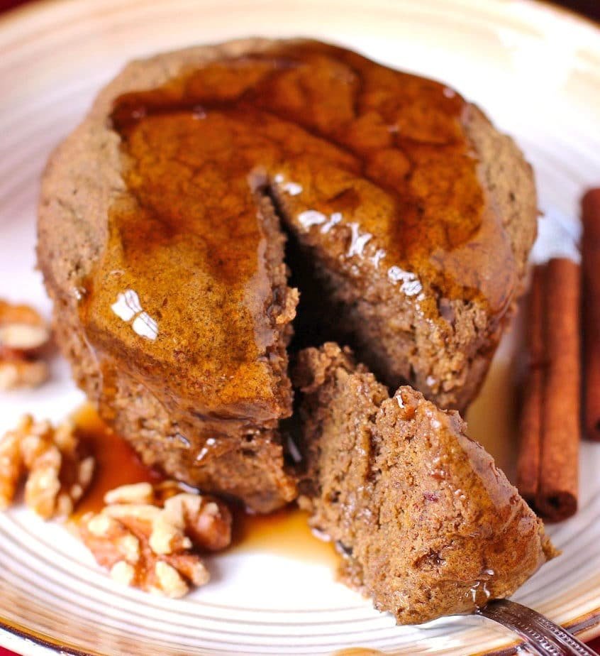 This soft, moist, and delicious Single-Serving Pumpkin Buckwheat Microwave Cake is actually HEALTHY, refined sugar free, low fat, gluten free, and vegan!
