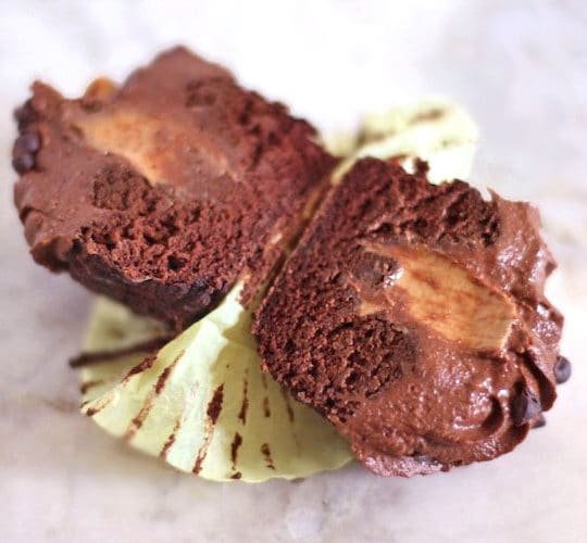 Healthy Reese's Cupcakes (Gluten Free Chocolate Cupcakes with Peanut Butter Filling and Chocolate Peanut Butter Frosting)