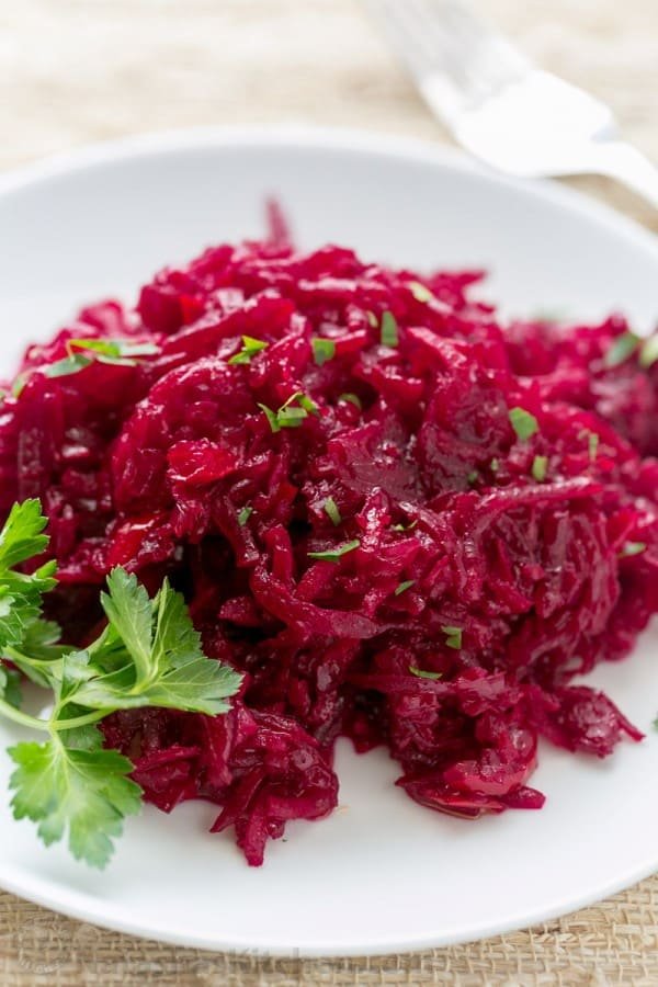 This beet salad is loaded with 3 pounds of beets (super healthy) and the marinade gives it wonderful flavor. Perfect for parties because it's a make-ahead salad that stores really well in the fridge and can even be canned.