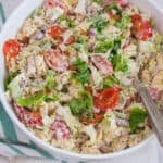 BLT Pasta Salad in serving bowl