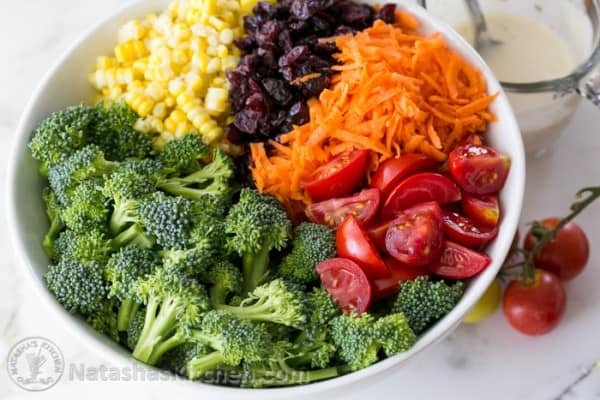 Broccoli Corn and Tomato Salad. This one's a keeper! @natashaskitchen