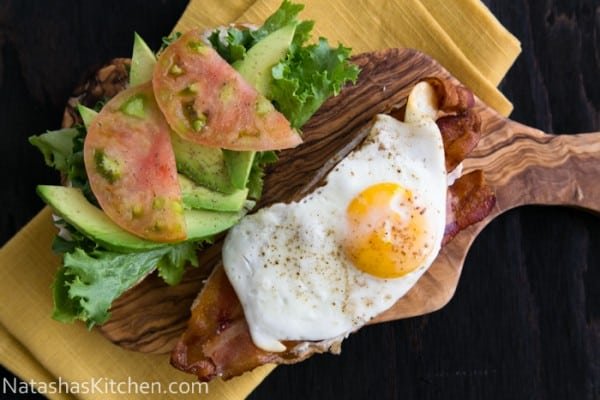 This breakfast BLT Sandwich Recipe is over-the- top in the best way. We added an egg to this breakfast BLT and topped with avocado. Perfect combination. 