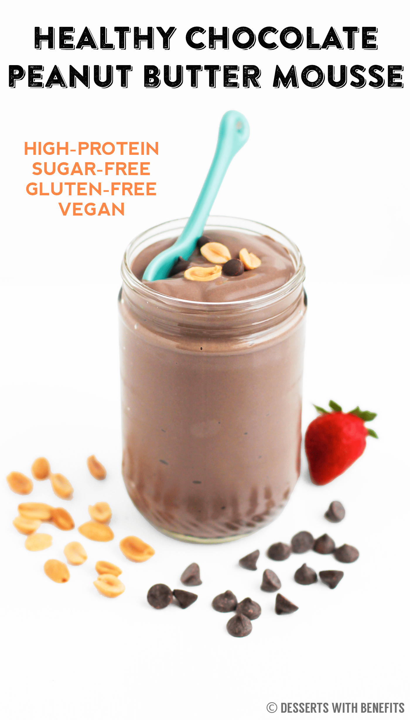 Healthy Chocolate Peanut Butter Mousse recipe - Healthy Dessert Recipes at Desserts with Benefits