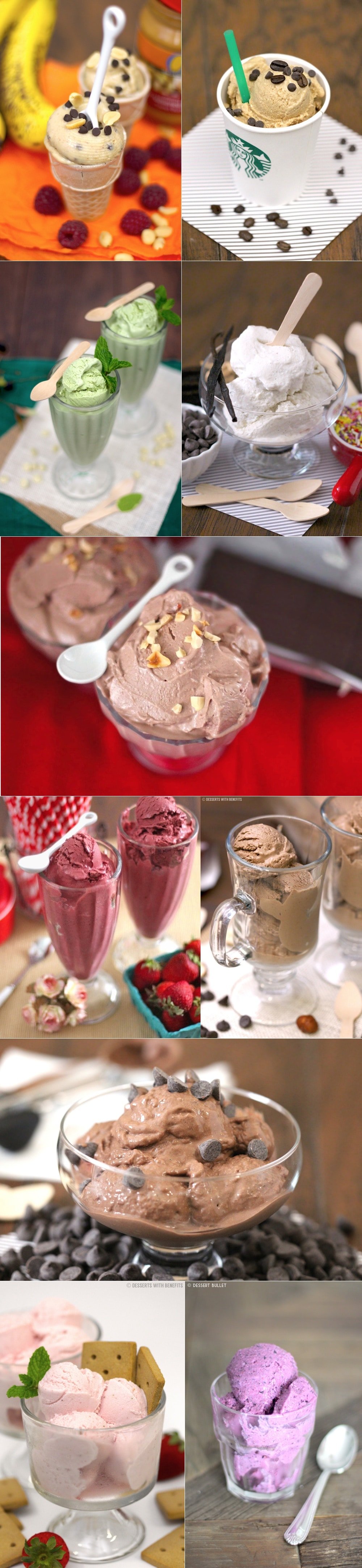 14 Popular Healthy Ice Cream Recipes (refined sugar free, low low fat, carb, high protein, gluten free) - Desserts with Benefits
