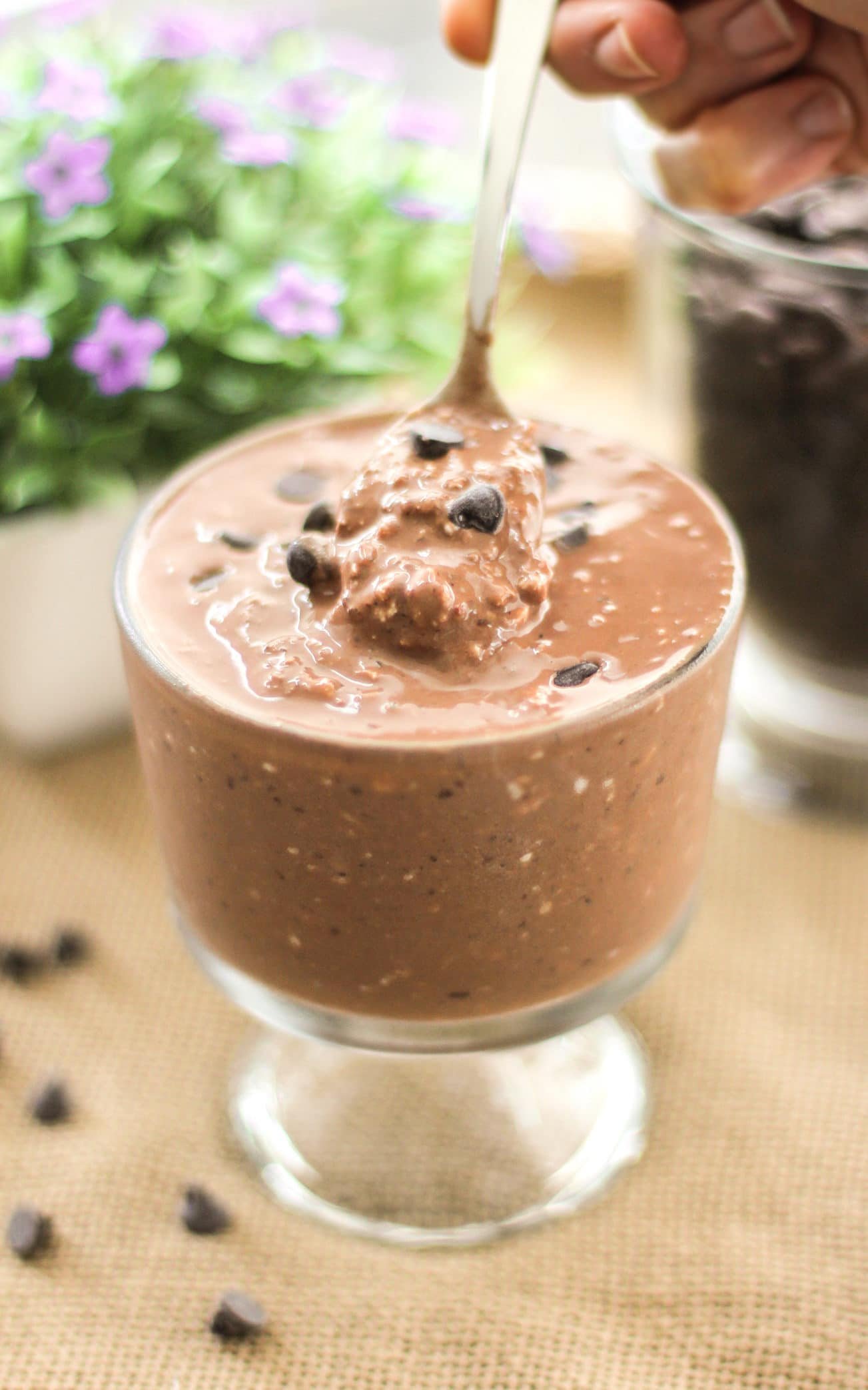 Healthy Brownie Batter Overnight Dessert Oats (sugar free, high protein, gluten free, vegan) - Healthy Dessert Recipes at Desserts with Benefits
