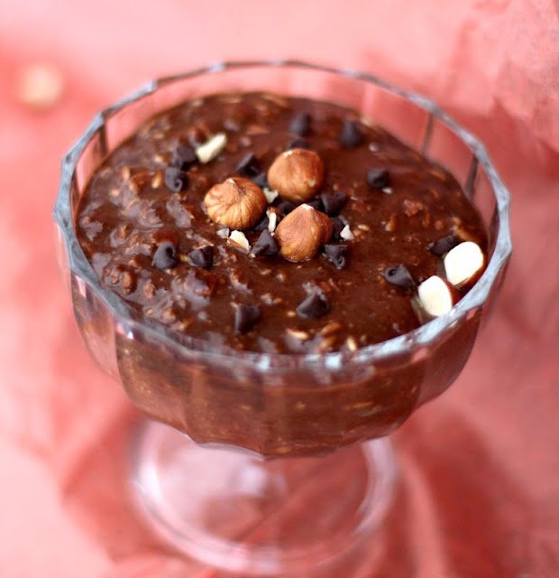 Healthy Nutella Overnight Dessert Oats (refined sugar free, high protein, high fiber, gluten free) - Healthy Dessert Recipes at Desserts with Benefits