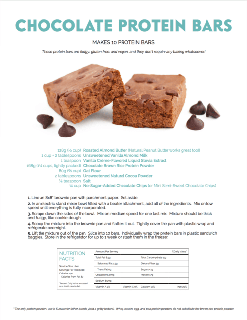 Healthy Chocolate Fudge DIY Protein Bars Recipe from the DIY Protein Bars Cookbook!