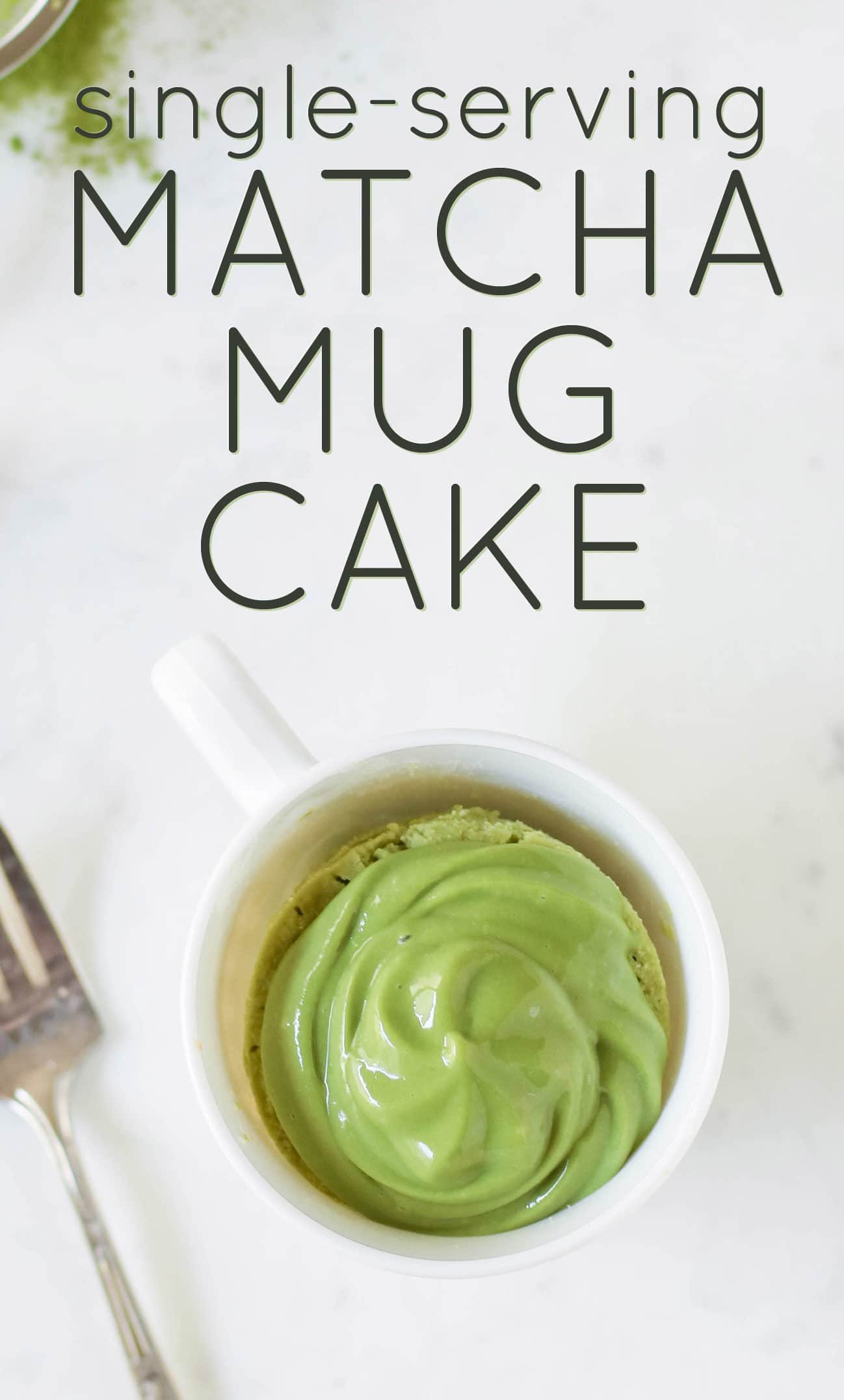 You can make this Healthy Single-Serving Matcha Microwave Cake in TWO minutes flat! This soft, springy, delicious cake makes the perfect balanced breakfast, snack, AND dessert. Plus, a Matcha Protein Frosting to top it off. This entire recipe has just 180 calories, and is sugar free, low carb, high protein, high fiber, and gluten free too! Healthy dessert recipes at the Desserts With Benefits Blog (www.DessertsWithBenefits.com)