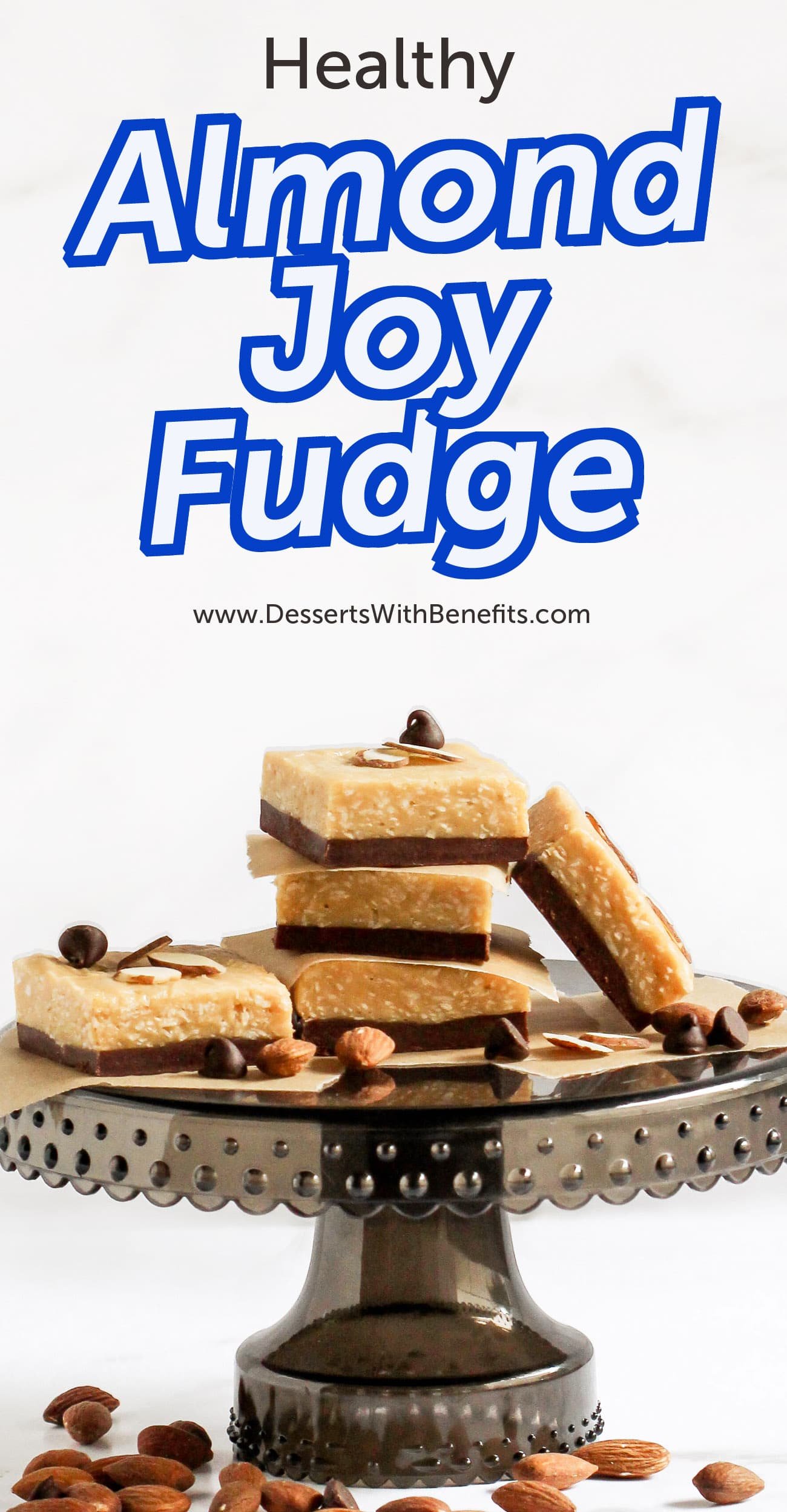 This Almond Joy Candy Fudge is healthy but doesn't taste healthy at all. It's just as soft, sweet and chewy as the original, but without the white sugar, hydrogenated oil, preservatives, and artificial ingredients. This fudge is refined sugar free, high fiber, high protein, and gluten free too!