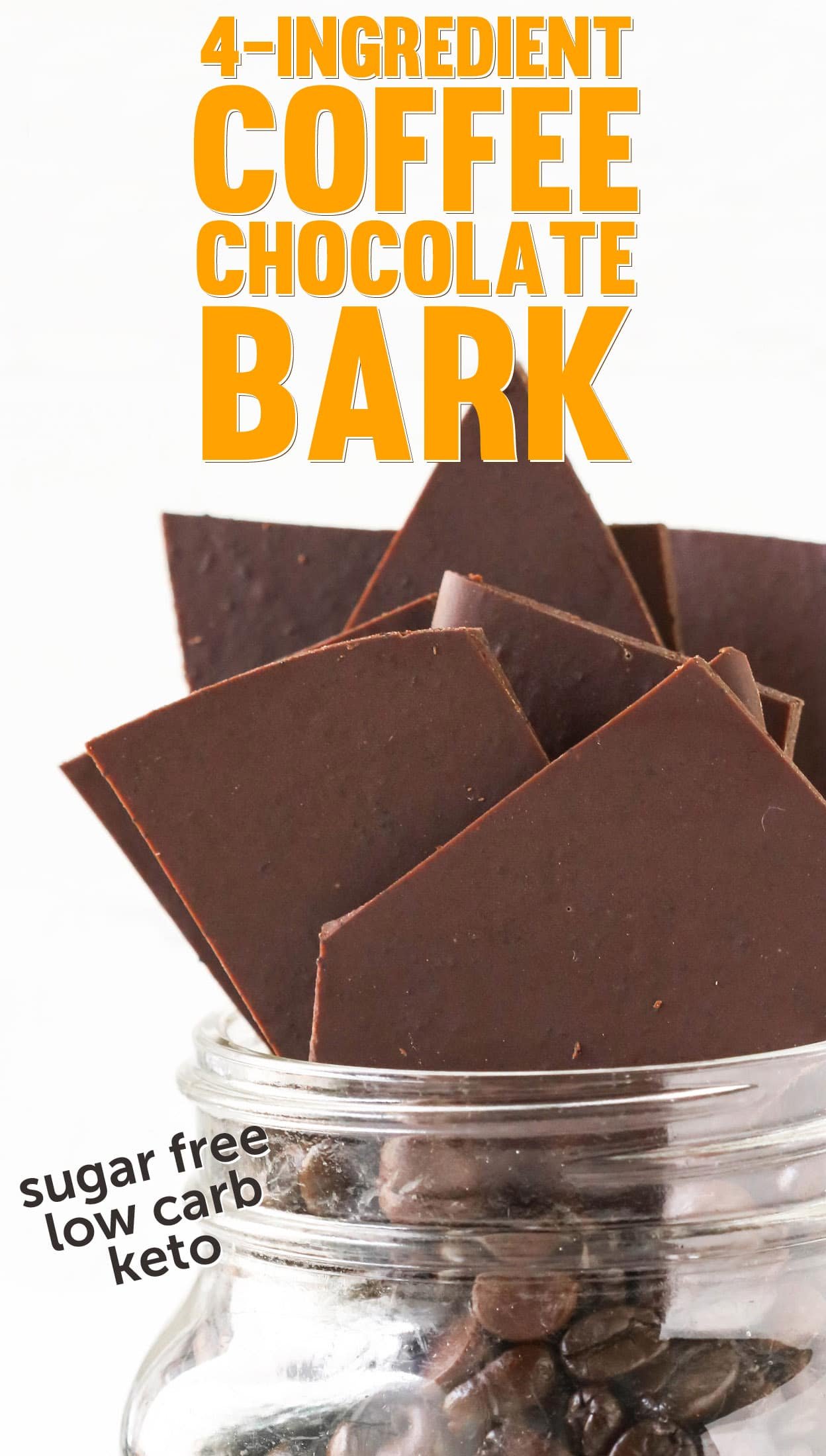 Easy Healthy Coffee Chocolate Bark Candy (sugar free, low carb, keto)