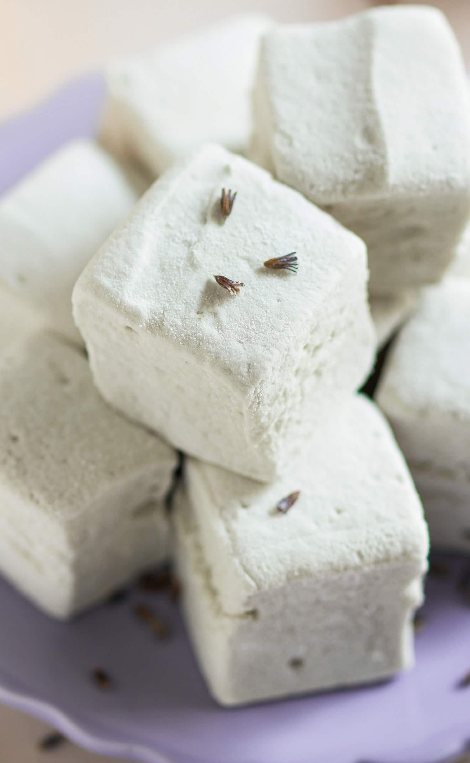 Healthy Lemon Lavender Marshmallows (all natural, no corn syrup)