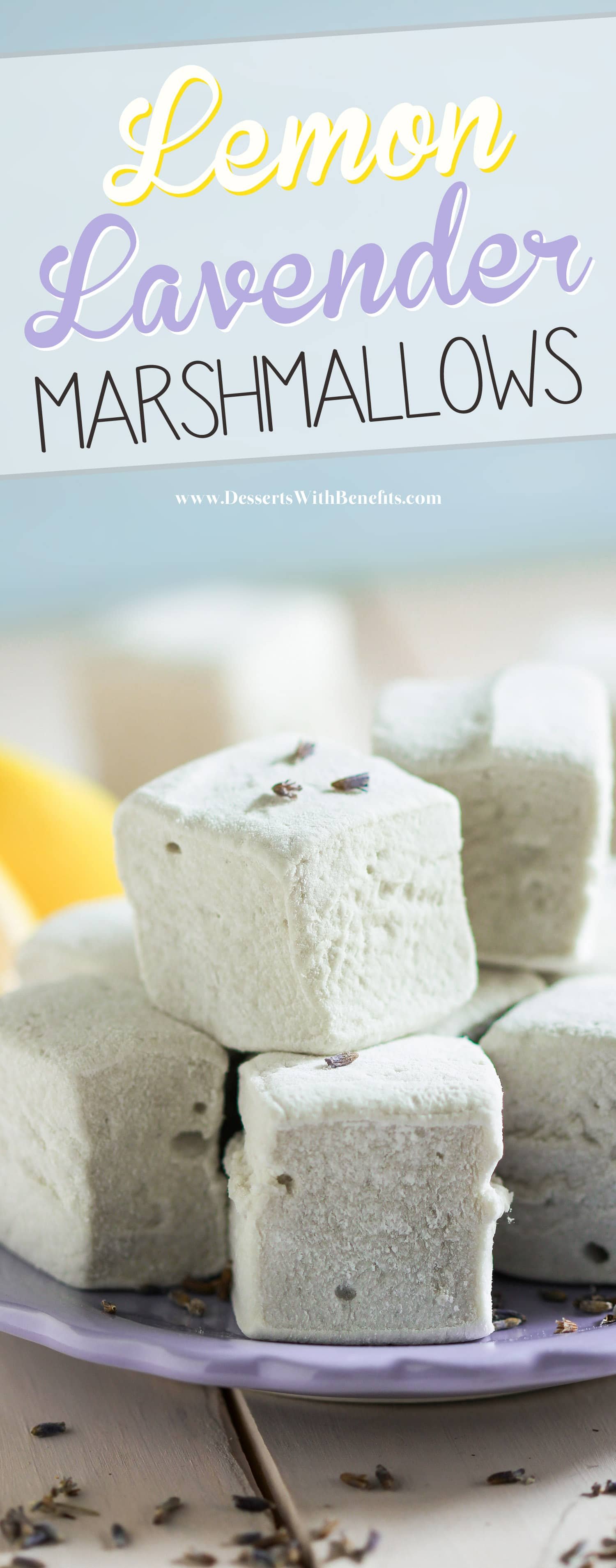 Healthy Lemon Lavender Marshmallows (all natural, no corn syrup)