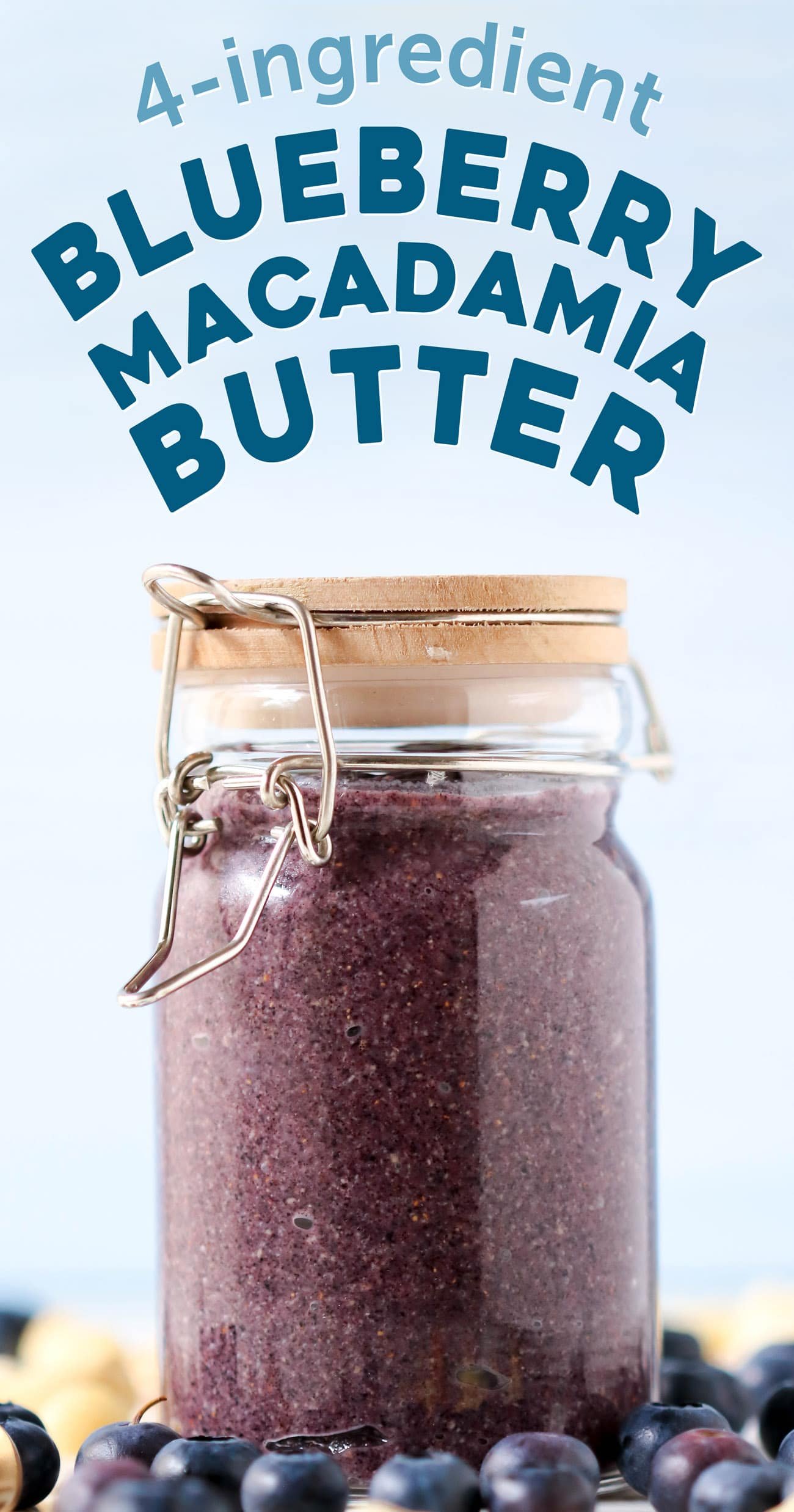 Easy healthy 4-ingredient Blueberry Macadamia Butter