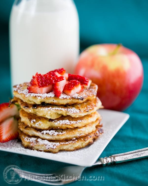 What I love about these Apple and Cottage Cheese Pancakes (besides being delicious), is they're so quick and easy to make. So fluffy, you have to make them!