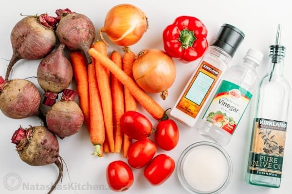 This beet salad is loaded with 3 pounds of beets (super healthy) and the marinade gives it wonderful flavor. Perfect for parties because it's a make-ahead salad that stores really well in the fridge and can even be canned.