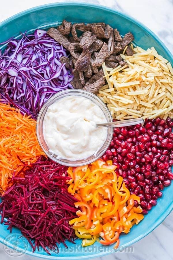 Beet and Pomegranate Kaleidoscope Salad - beautiful and scrumptious! @natashaskitchen