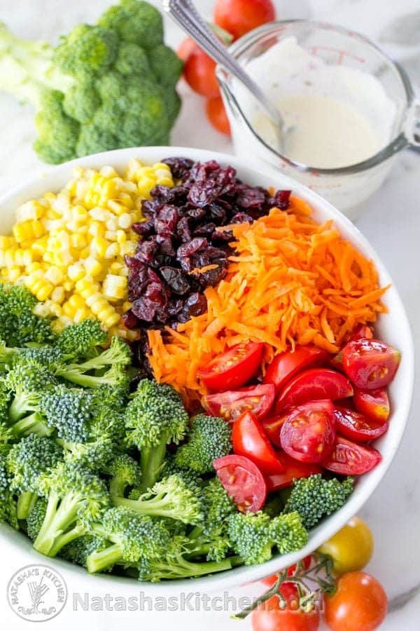 Broccoli Corn and Tomato Salad. This one's a keeper! @natashaskitchen