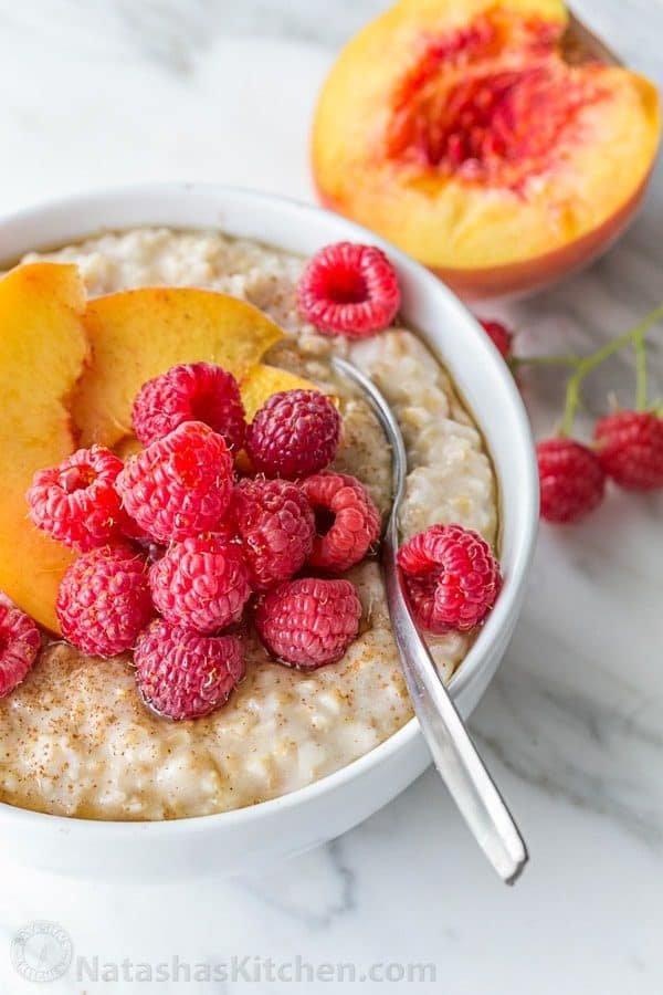 Steel Cut Oats are surprisingly easy to make - it’s the only kind of oatmeal my son loves. The texture, flavor and goodness of real oatmeal can’t be beat! | natashaskitchen.com