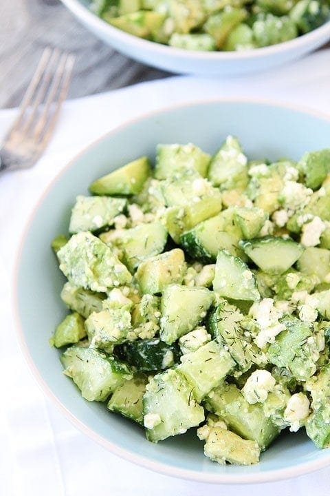 Cucumber, Avocado, and Feta Salad Recipe Cucumber, Avocado, and Feta Salad Recipe on twopeasandtheirpod.com. This fresh and simple salad is perfect for summer! #salad #glutenfree