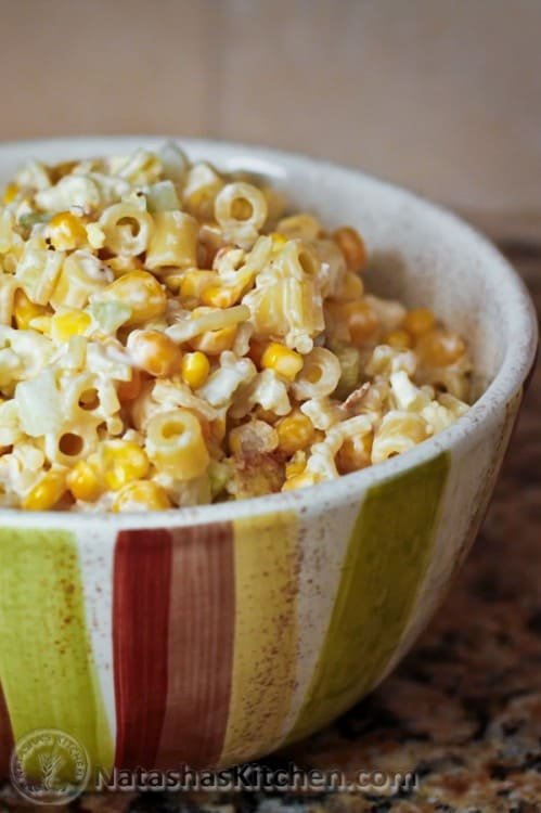 Cauliflower Pasta Salad in a bowl 