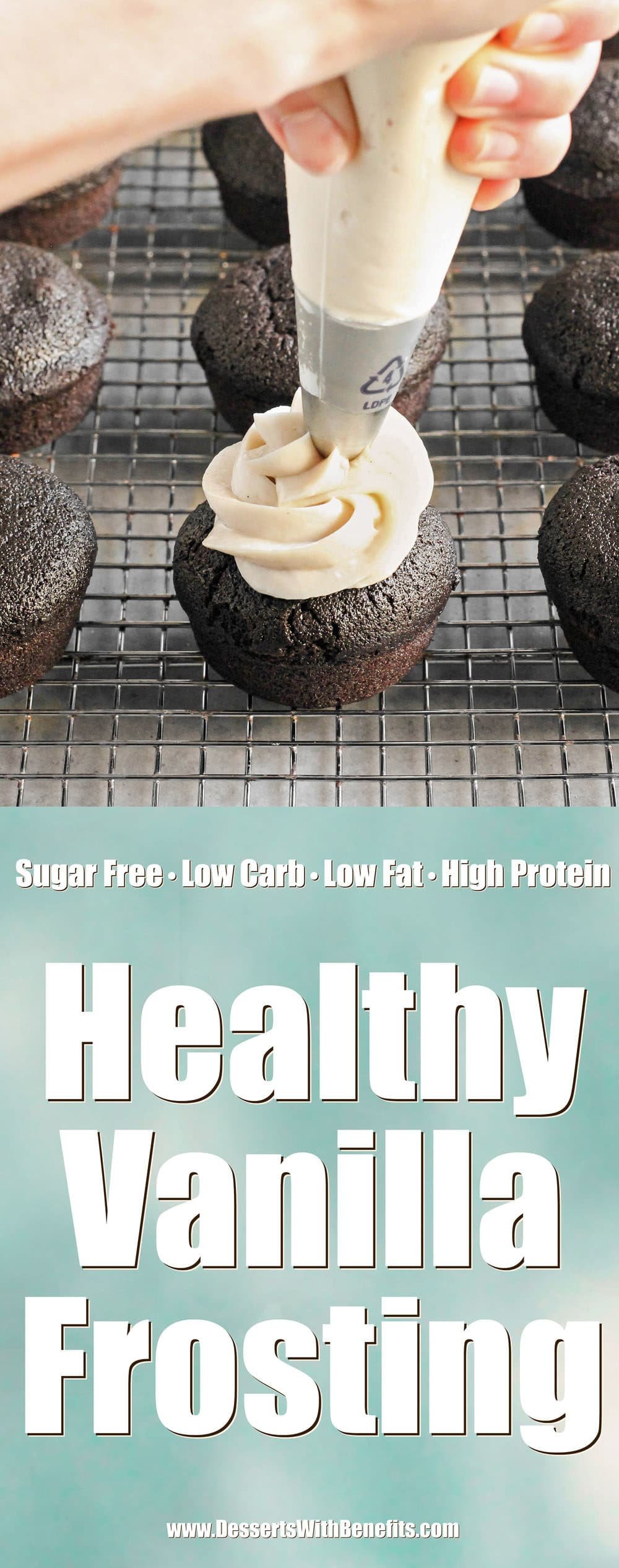 These Vanilla Protein Icing and Vanilla Protein Frosting recipes are perfect for EVERYTHING. They're sweet, simple, and delicious, but without the white sugar, butter, hydrogenated shortening (dangerous trans fats), and artificial flavorings. Just as good as the original, but made actually good for you! It’s hard to believe these are sugar free, low carb, low fat, high protein, and gluten free!
