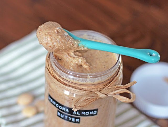 healthy homemade salted marcona almond butter