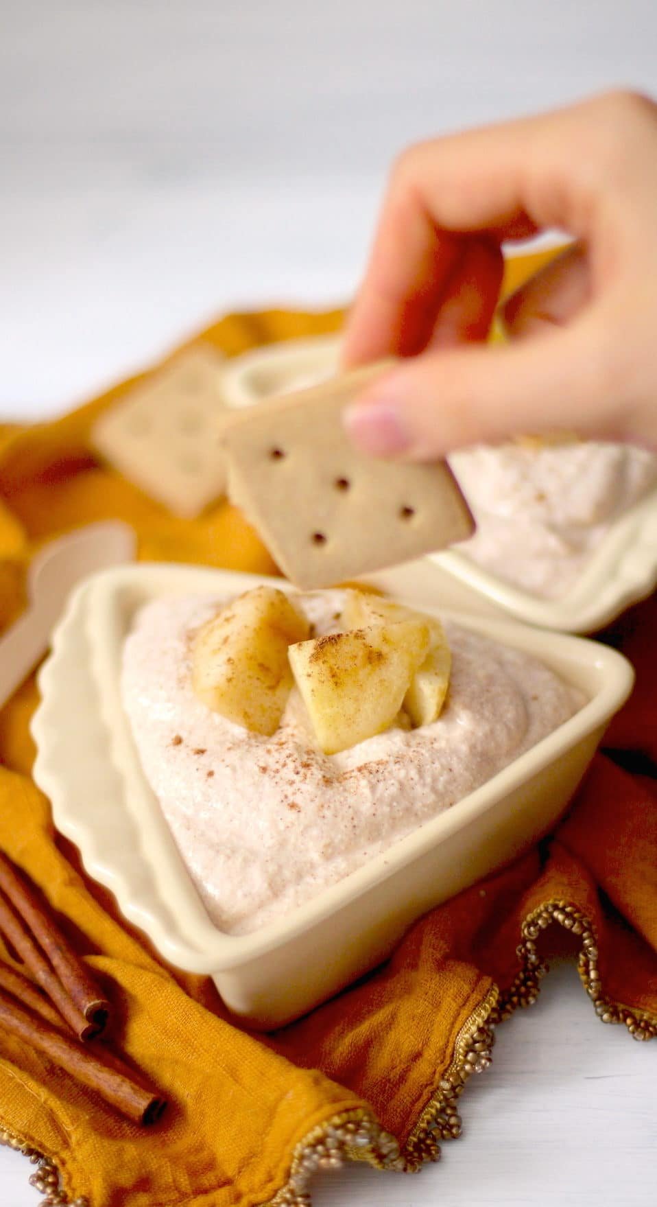 Healthy Apple Pie Cheesecake Dip (sugar free, low carb, low fat, high protein, gluten free) - Healthy Dessert Recipes at Desserts with Benefits