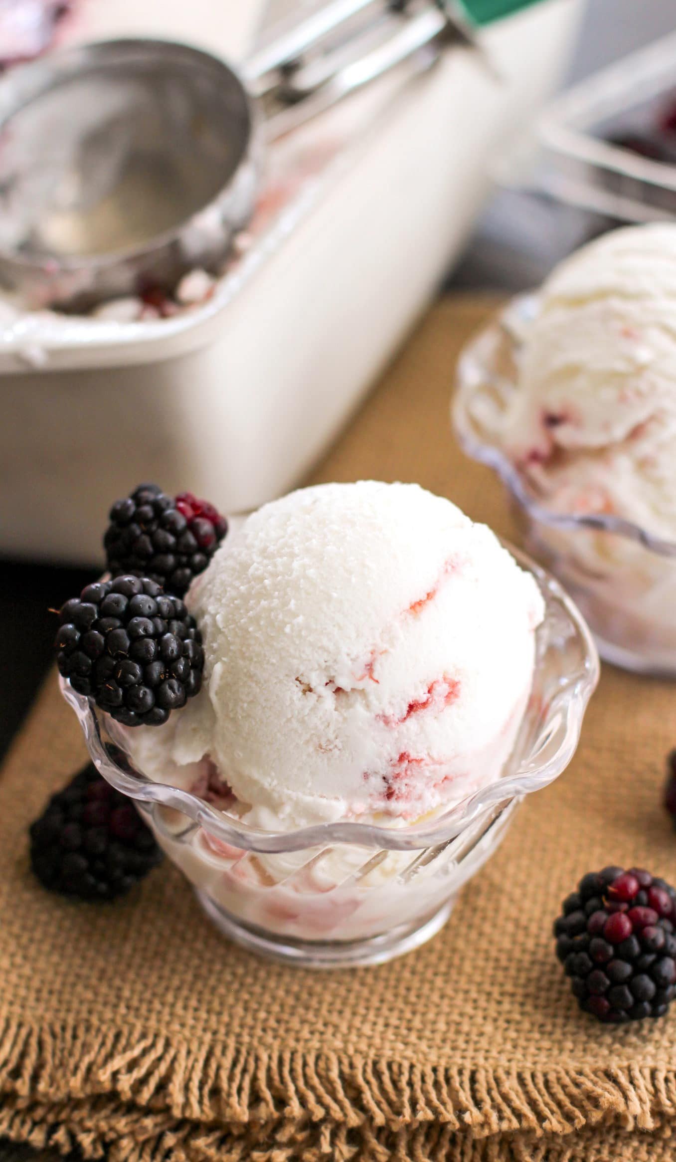 Healthy Berry Swirl Ice Cream (refined sugar free, high protein) - Healthy Dessert Recipes at Desserts with Benefits