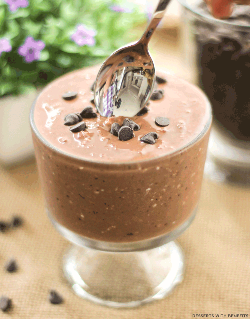 Healthy Brownie Batter Overnight Dessert Oats (sugar free, high protein, gluten free, vegan) - Healthy Dessert Recipes at Desserts with Benefits