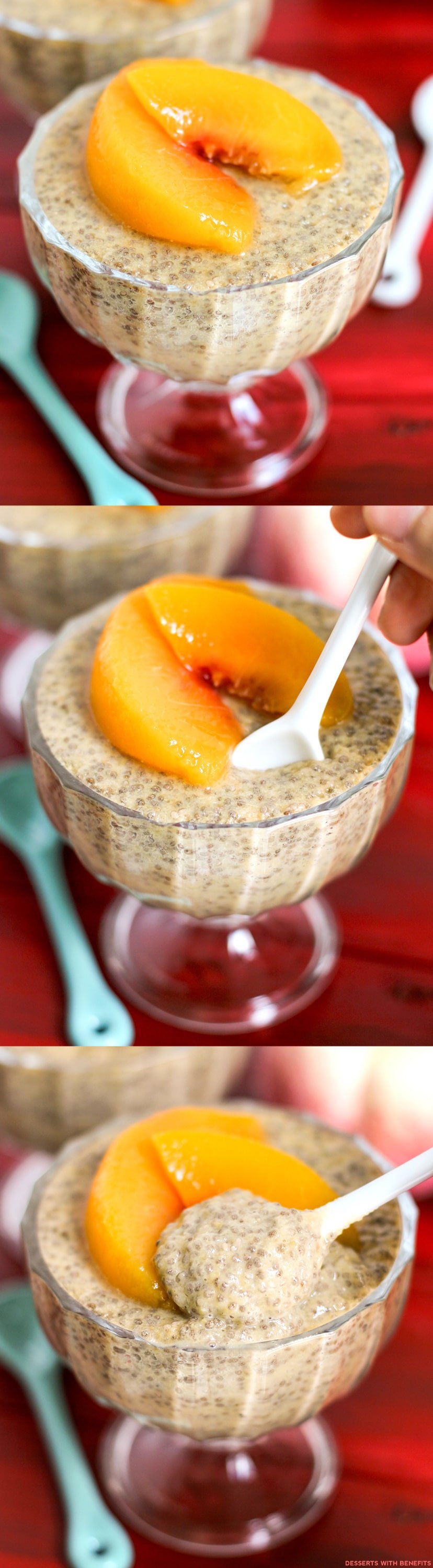 Healthy Ginger Peach Chia Seed Pudding (refined sugar free, low fat, low calorie, high fiber, gluten free, dairy free, vegan) - Healthy Dessert Recipes at Desserts with Benefits