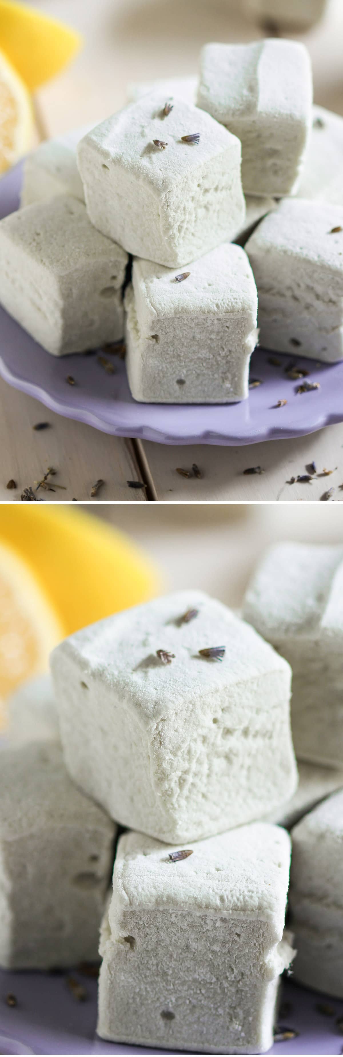 Healthy Lemon Lavender Marshmallows (all natural, no corn syrup)