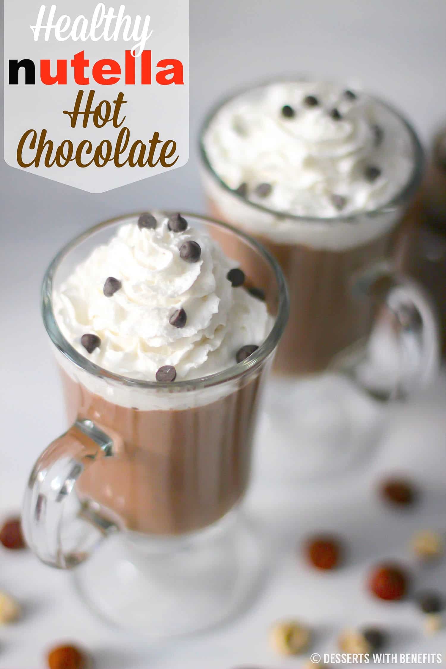 This 4-ingredient Healthy Nutella Hot Chocolate is sweet, rich, and comforting, you'd never know it's sugar free, low carb, paleo, keto-friendly, dairy free and vegan!