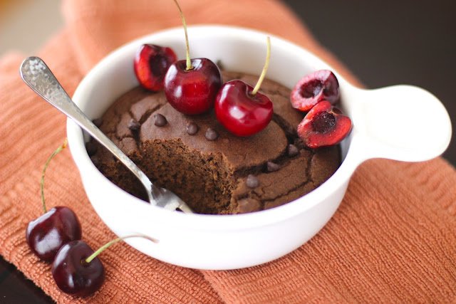 Healthy Single-Serving Chocolate Buckwheat Protein Cake | Desserts With Benefits Blog
